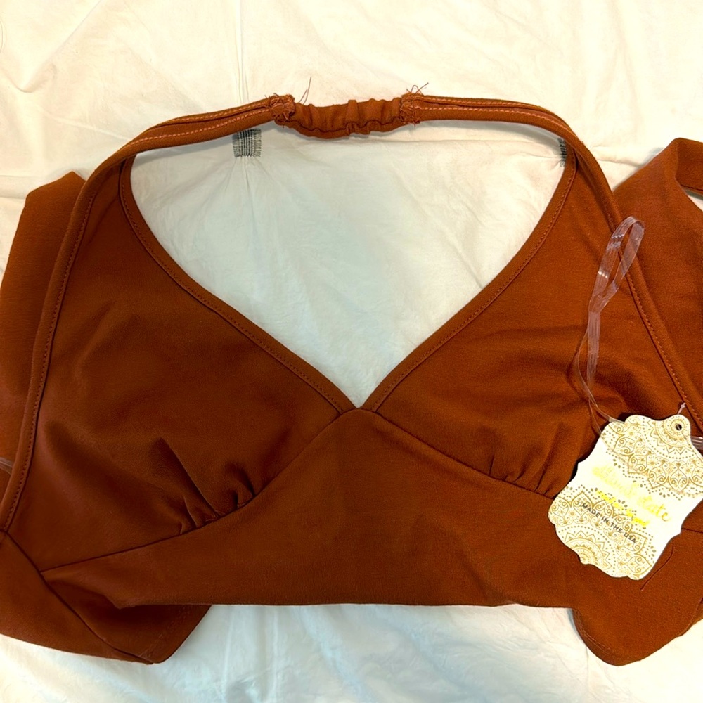 Altar’s state copper crop tank bralette top